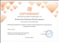 Сертификат "Методы развития новой системы нестандартного мышления у дошкольников"